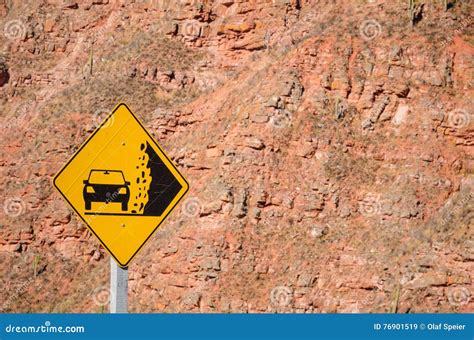 Landslide Warning Sign Royalty Free Stock Photography Cartoondealer