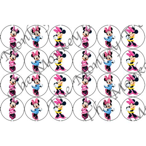 Minnie Mouse Edible Fondant Cupcake Toppers Set Of 24 The Monkey Tree