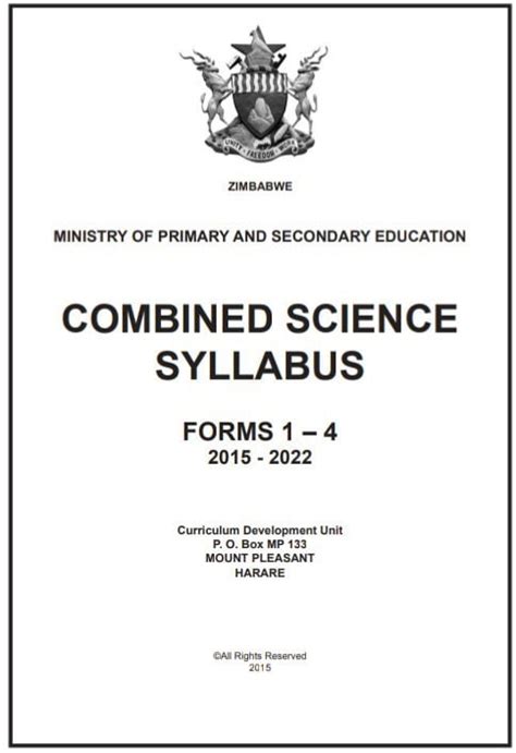 Zimsec Combined Science Syllabus Pdf