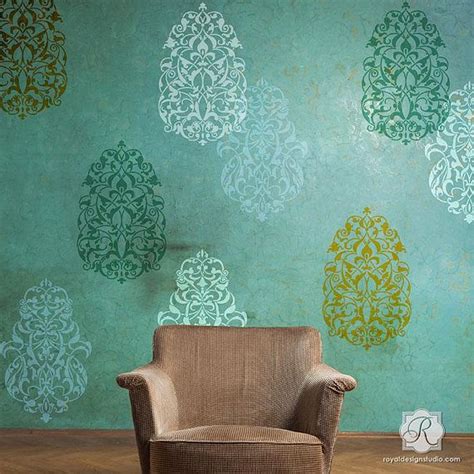 Large Wall Art Motif Stencils For Painting Custom Wall Mural Moroccan