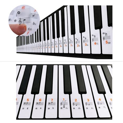 Piano Sticker Transparent Piano Keyboard Sticker 4961 Key Electronic