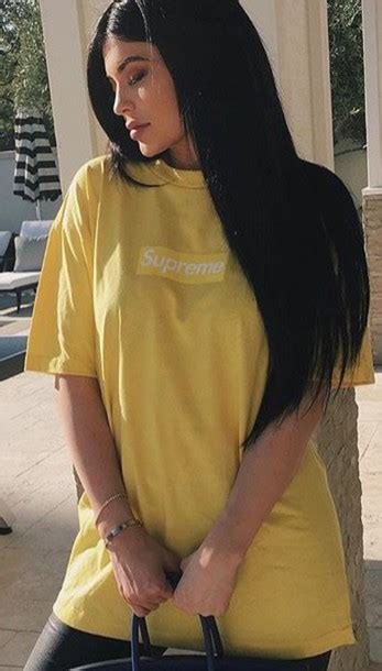 Shirt Yellow Kylie Jenner Supreme Wheretoget