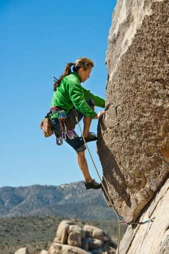 Female Rock Climber Stock Photo Download Image Now Achievement
