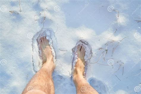 Barefoot In The Snow Stock Photo Image Of Freeze Closeup 165463526