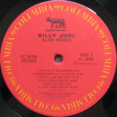 Billy Joel Glass Houses Vinyl Pursuit Inc