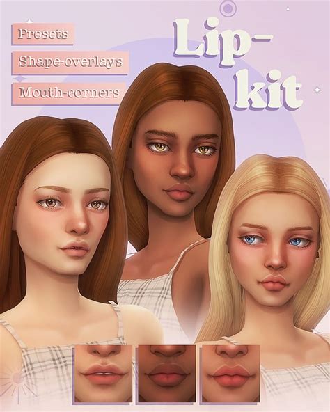 Lip Kit Presets Shape Overlays Mouth Corners Miiko The Sims 4