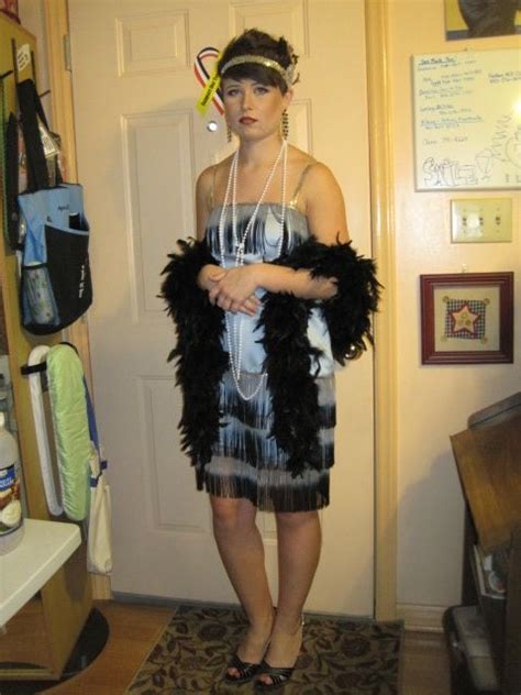 Flapper Costume Halloween Party Diy Satin And Fringe Sewing