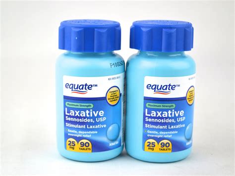 Equate Maximum Strength Laxative Sennosides Usp 25mg 90ct 2 Pack Wgl 03