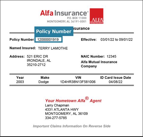 Policy Number On Insurance Card
