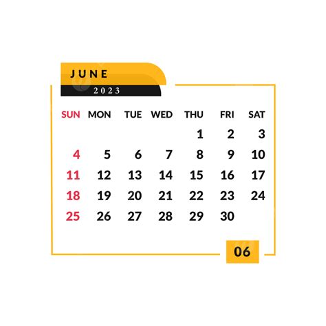 June Calendar Year 2023 June June 2023 June Calendar PNG And Vector