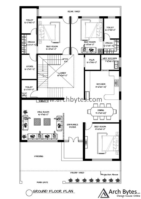 House Plan For 40x70 Feet Plot Size 311 Square Yards Gaj House