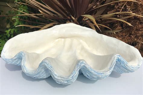 Giant Clam Shell Sculpture Art Ornament Bowl Handmade Finished Etsy