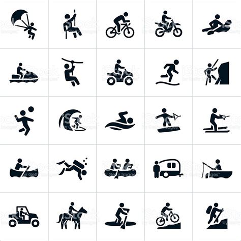 Icons Depicting Outdoor Recreation Activities Performed In The