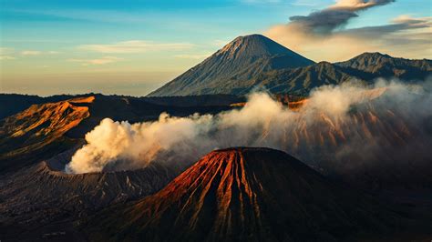 Mountain Top Volcano Landscape Nature Mount Bromo Indonesia Java