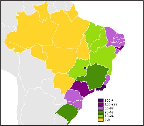 Map Of Brazil Population Density Online Maps And