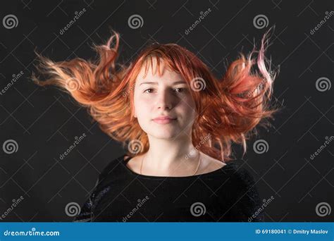 Portrait Of A Girl With Red Hair Stock Image Image Of Caucasian Sensuality 69180041