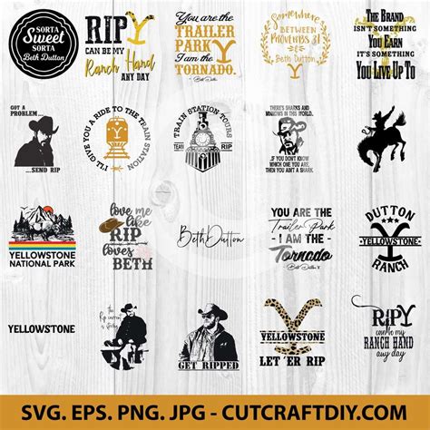 Yellowstone Symbols Bundle Yellowstone Svg Yellowstone Labels