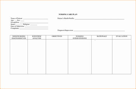 This is done so the nurse can become familiar with care plan development, processes, and outcomes, and terminology. 019 Nursing Care Plan Template Printable Ideas Adpie for ...