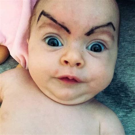 Awkward Internet Trend Babies With Makeup Eyebrows 22 Pics