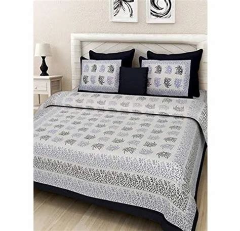 Lifehaxtore Traditional Jaipuri Print King Size Double Bed Sheet With 2