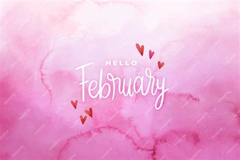 Free Vector Watercolor Hello February Background