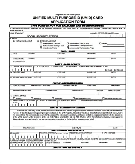 Eighth version of ssn card (06/1948 revision FREE 7+ Sample Social Security Forms in PDF