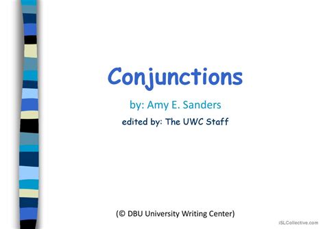 Conjunctions In Detail English Esl Powerpoints