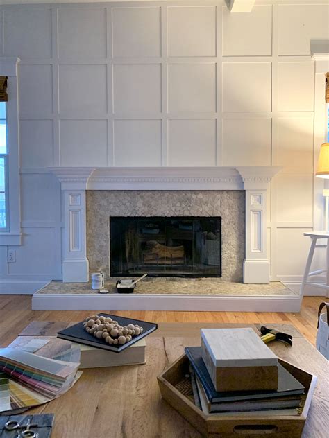 Batten Board Square Grid Wall Fireplace Accent Walls Fireplace Wall