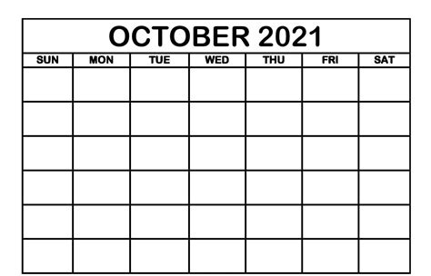 Blank Calendar Pdf October Calendar Monthly Calendar Template