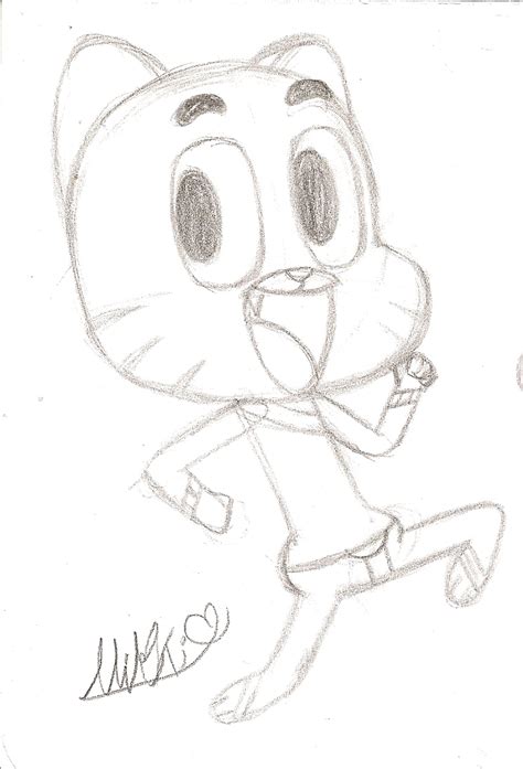 Gumball Watterson Pencil Sketch By Arachnide Pool On Deviantart