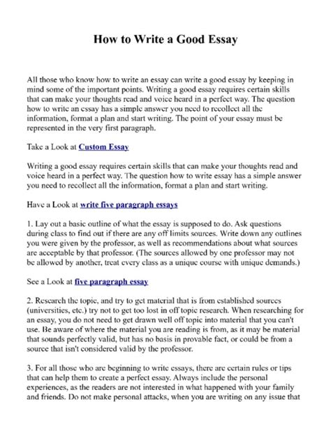 How To Write Good An Essay Essay Writing Essay Writing Examples