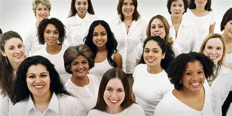 Studio Portrait Of A Mixed Age Multiethnic Large Group Of Happy Women