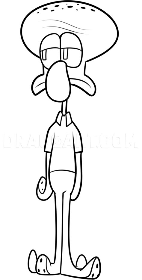 How To Draw 3d Squidward Coloring Page Trace Drawing