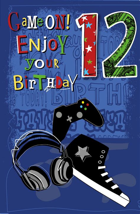Sometimes birthday cards, especially ones that are personalized, can mean a lot more than the gift itself. 12th Birthday Card - GAME ON - Enjoy YOUR Birthday ...
