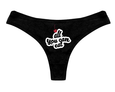 All You Can Eat Panties Eat Me Sexy Slutty Bachelorette Party Bridal T Panty Womens Thong Panties