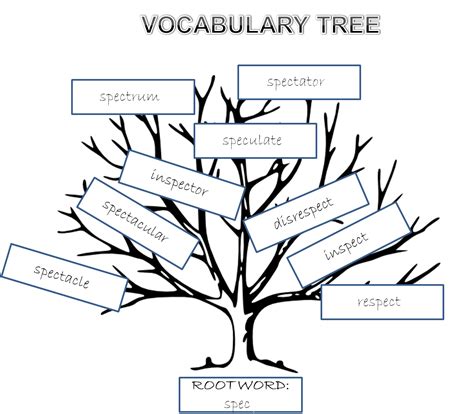 Illustrating Root Words Vocabulary Tree Root Words Writing Classes