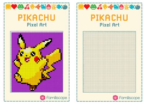Retrouvez tous nos modèles de dessin pixel art : Pixel Art Pikachu