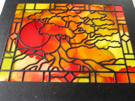 Particraft Participate In Craft Alcohol Ink Stained Glass Card