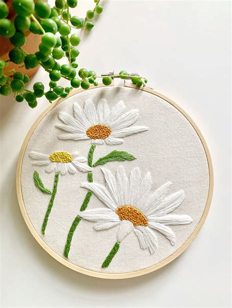 Wild Daisy Embroidery Kit Embroidery Kit For Advanced Etsy