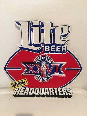 Miller Lite Beer Super Bowl Xxvi Official Headquarters Nfl