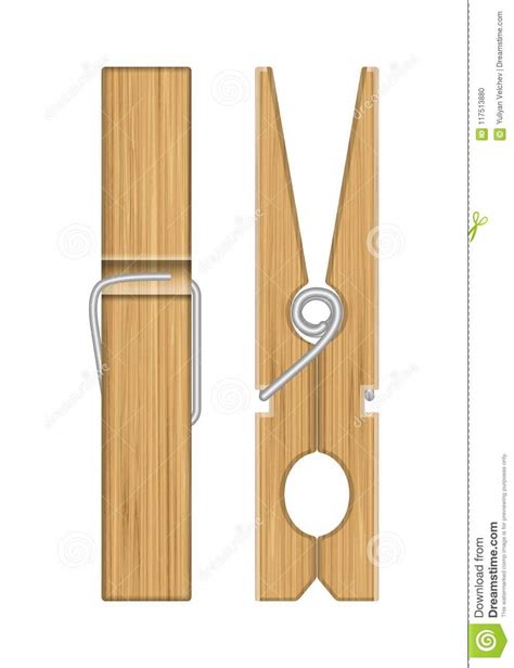 Wooden Clothespins Stock Vector Illustration Of Hold 117513880