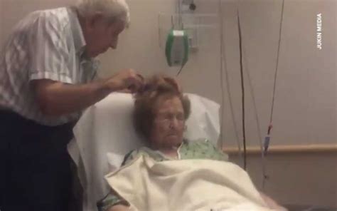This Is What A Devoted Marriage Looks Like Elderly Man Combs Wifes Hair After Shes Admitted