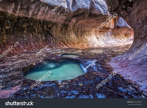 Emerald Pools In The Subway Zion Utah Stock Photo 163209467