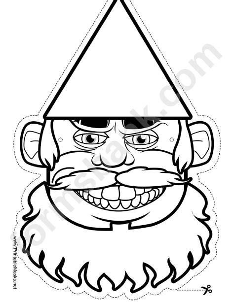 Gnome Beard Outline Mask Template Printable Pdf Download