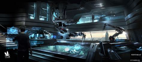 Tony Stark Technology Futuristic Laboratory Sci Fi Environment Avengers