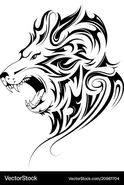 Tribal Lion Tattoo Design Royalty Free Svg Cliparts Vectors And