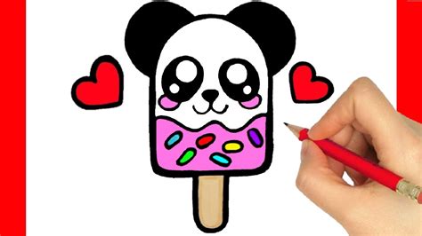 How To Draw A Ice Cream Panda Easy How To Draw A Panda Kawaii Youtube