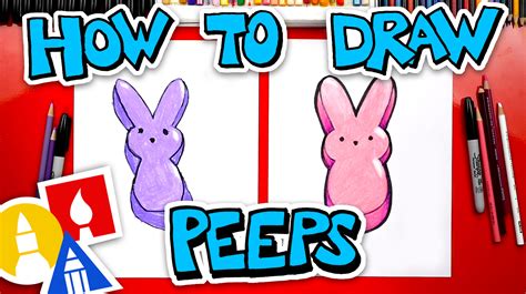 How To Draw Easter Peeps Bunny Art For Kids Hub