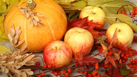 Delicious And Sweet Apples And Pumpkins Autumn Harvest