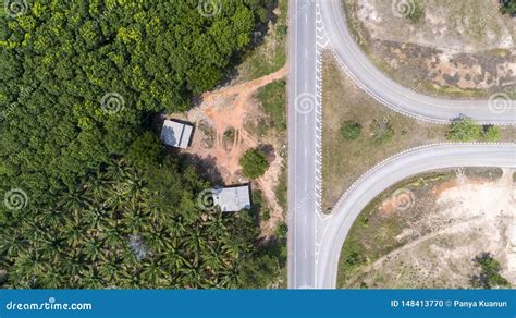 Top View Aerial Shot Of The Highway Road Stock Photo Image Of
